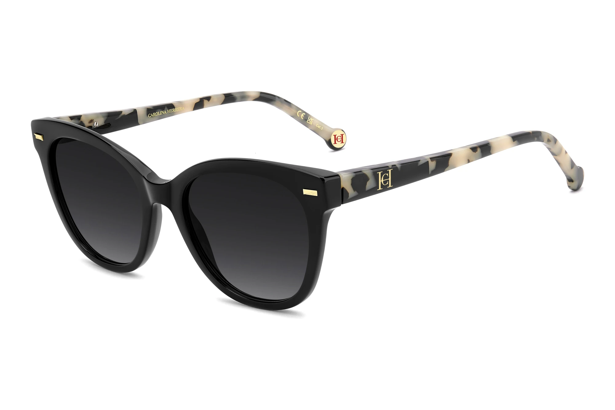 Carolina Herrera HER 0360/S TCB/9O DARK GREY SHADEDBLACK WHITE HAVANA Carolina Herrera HER 0360/S TCB/9O DARK GREY SHADEDBLACK WHITE HAVANA