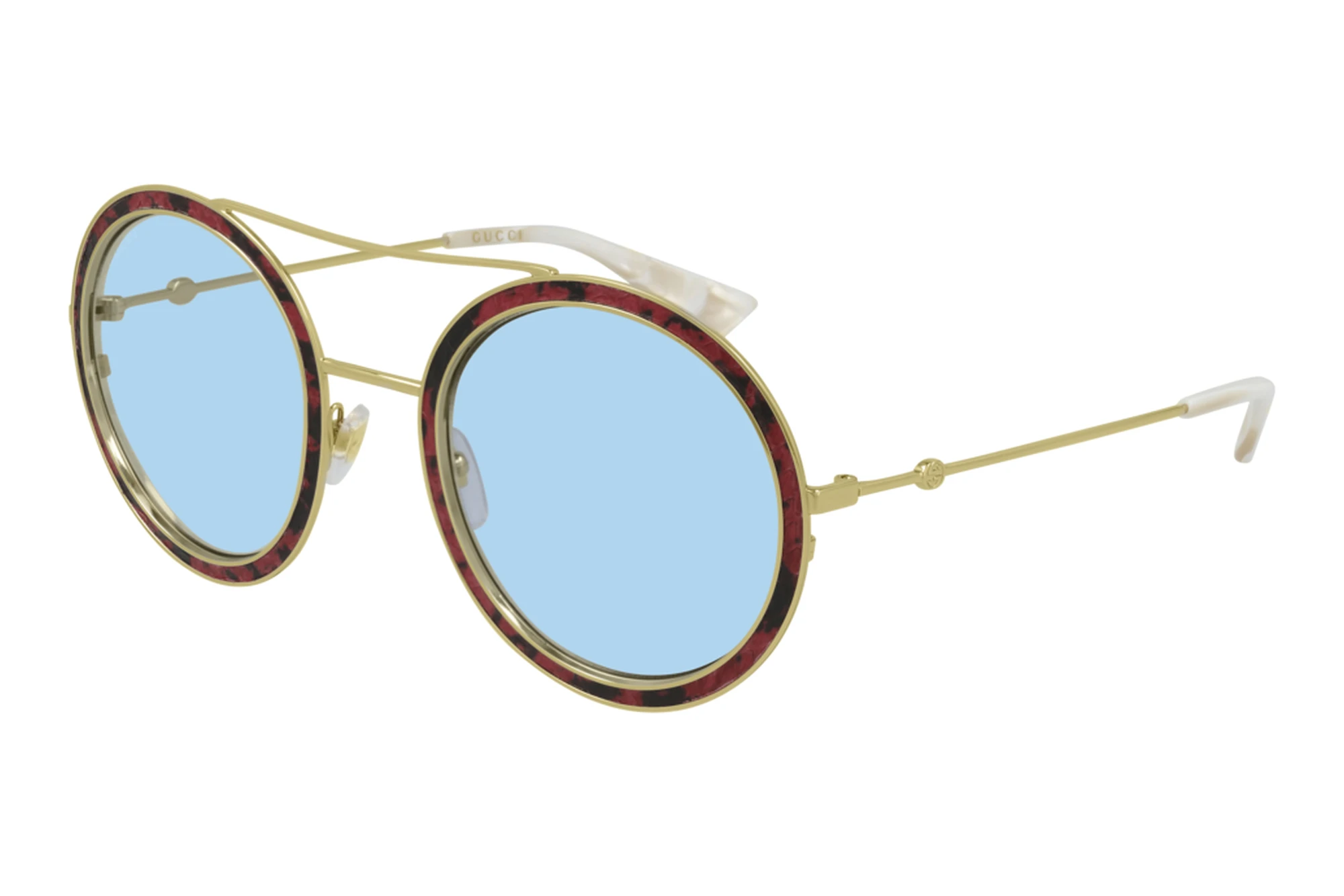 Gucci GG0061S LEATHER 002 LIGHT BLUERED Gucci GG0061S LEATHER 002 LIGHT BLUERED