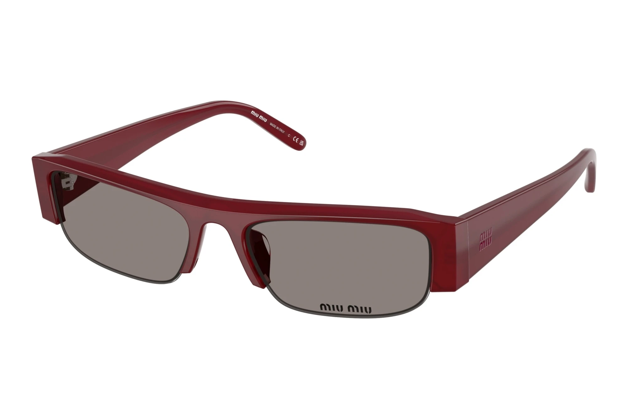 Miu Miu MU B07S 21I80Q Dark GreyOpaline Burgundy Miu Miu MU B07S 21I80Q Dark GreyOpaline Burgundy