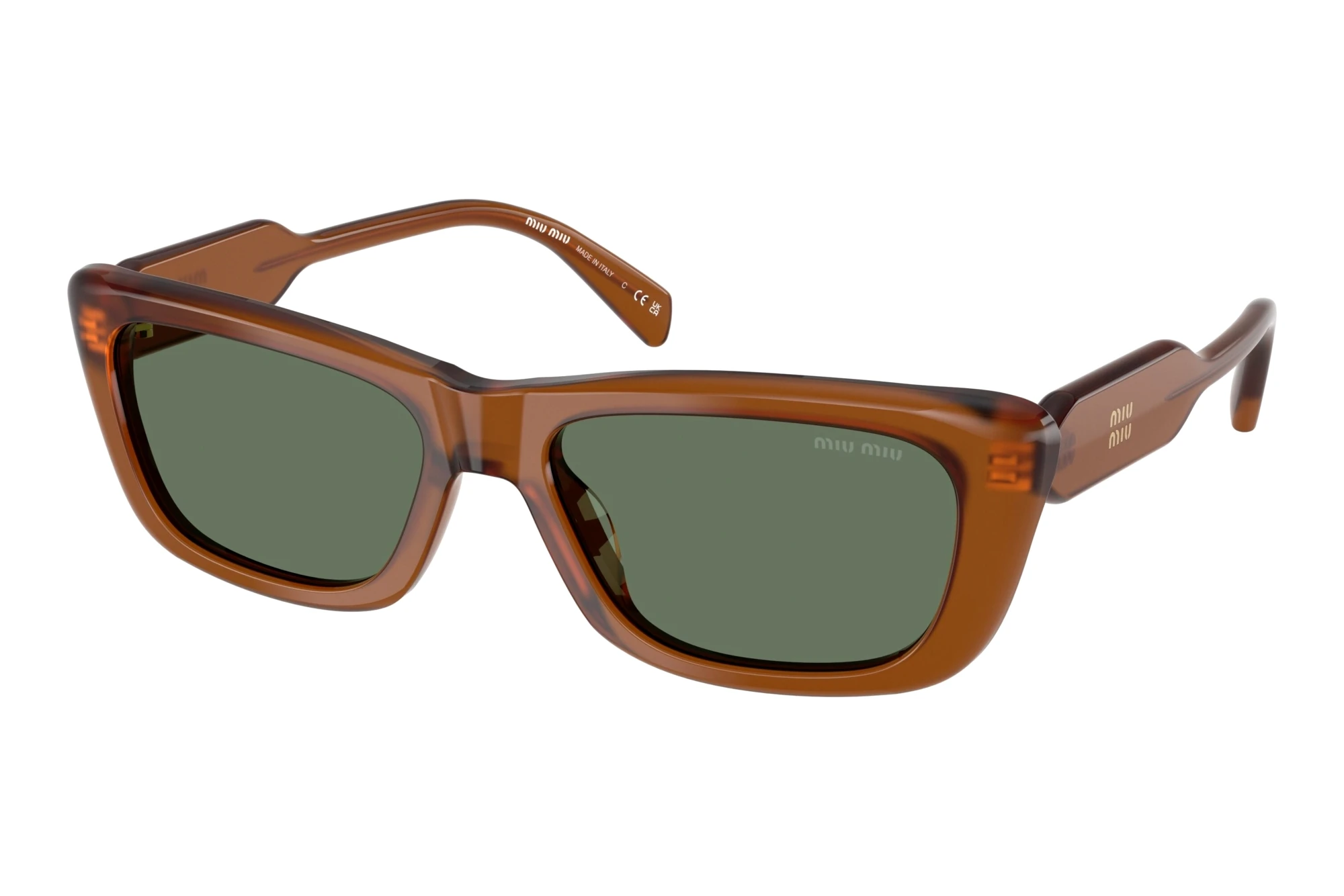 Miu Miu MU B12S 22I70L Dark GreenAmber Miu Miu MU B12S 22I70L Dark GreenAmber