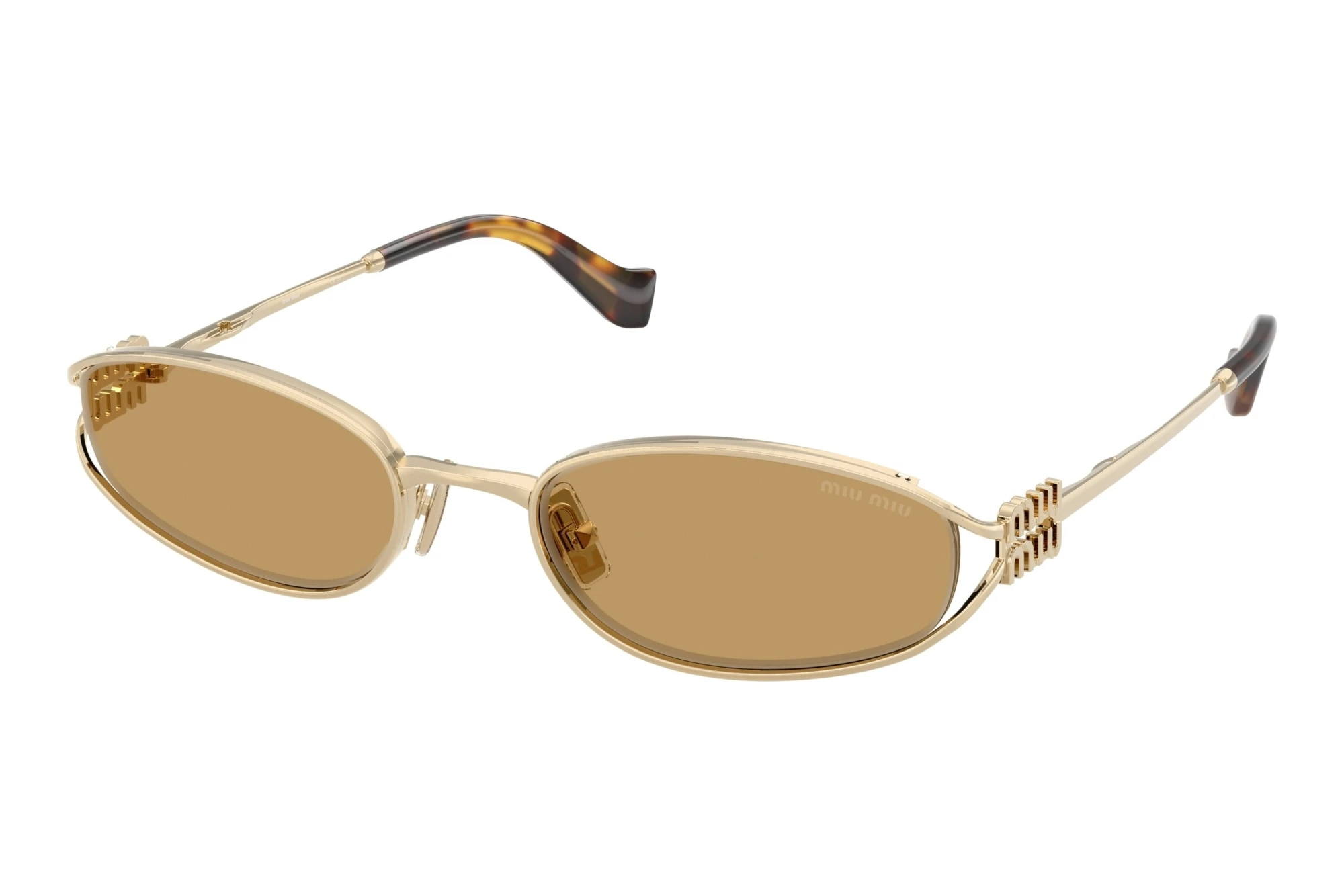 Miu Miu MU C51S ZVN10Y BrownPale Gold Miu Miu MU C51S ZVN10Y BrownPale Gold