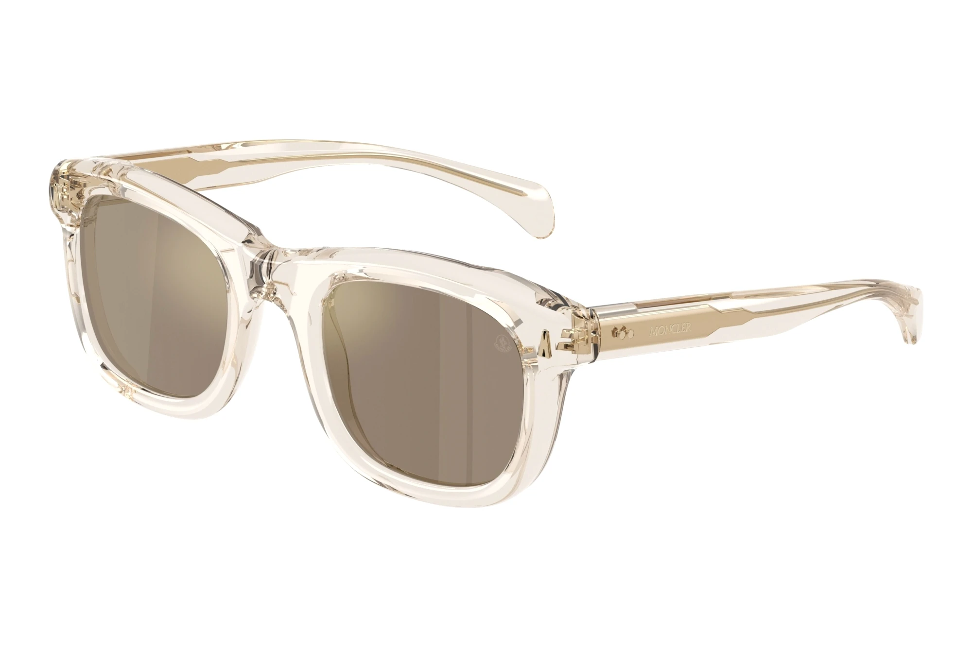 Moncler ME6034 30035A Light Brown Mirror GoldShiny Transparent Off White Moncler ME6034 30035A Light Brown Mirror GoldShiny Transparent Off White
