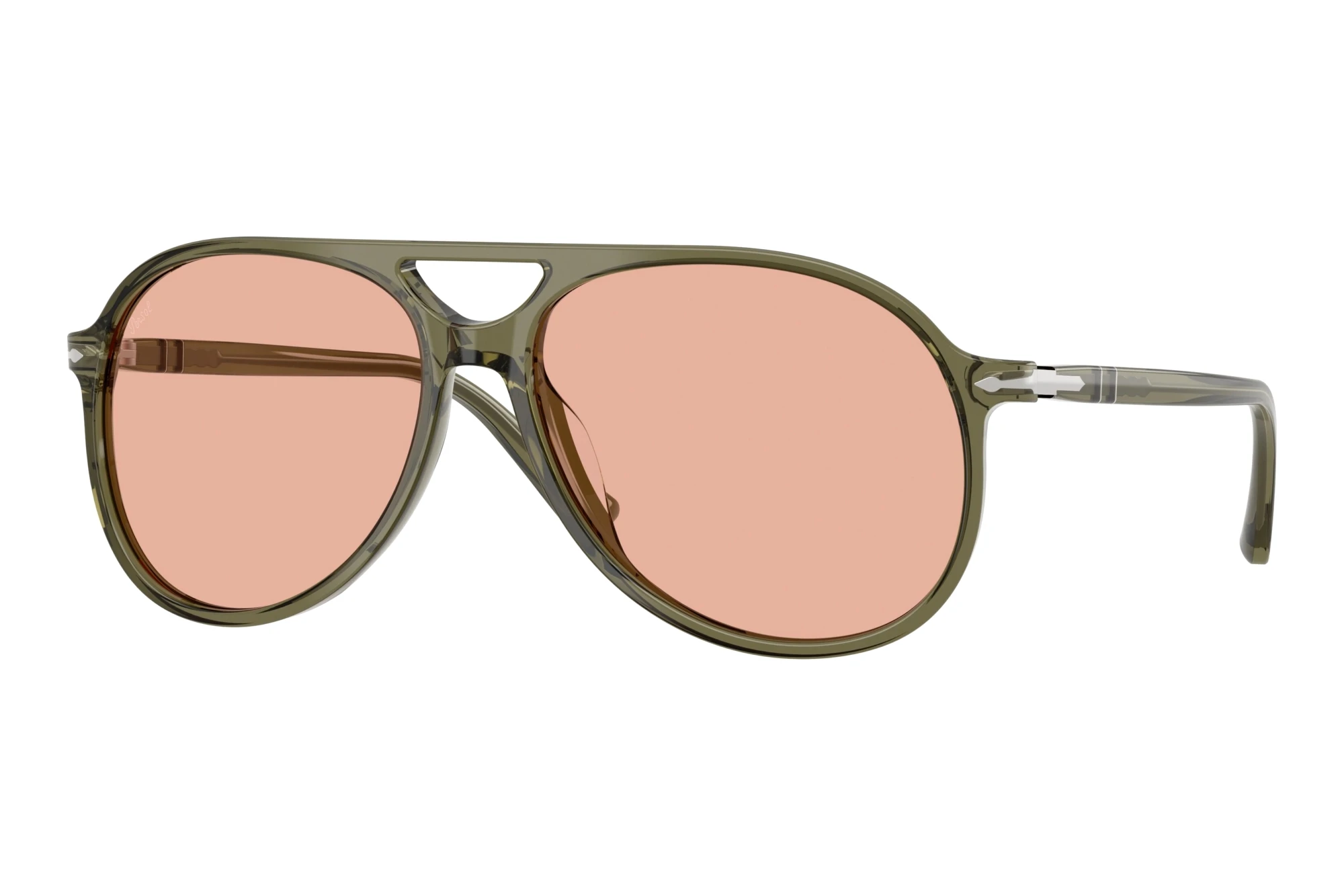Persol PO3403S 11424B PeachTransparent Oliva Green Persol PO3403S 11424B PeachTransparent Oliva Green