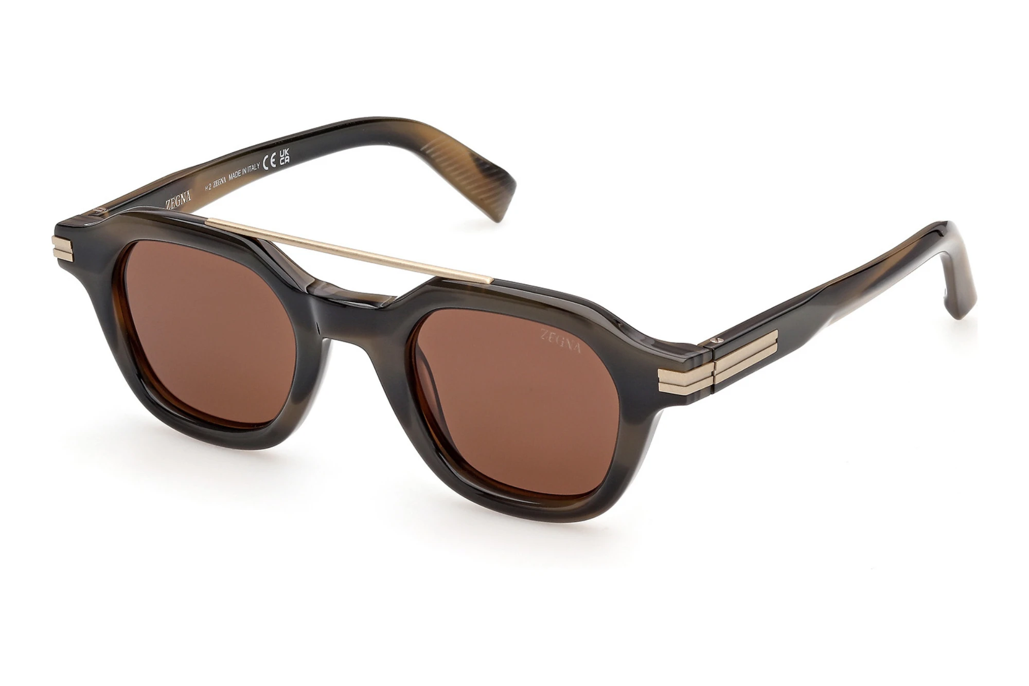 Zegna EZ0319 51E braunHellbraun /Gestreift Zegna EZ0319 51E braunHellbraun /Gestreift