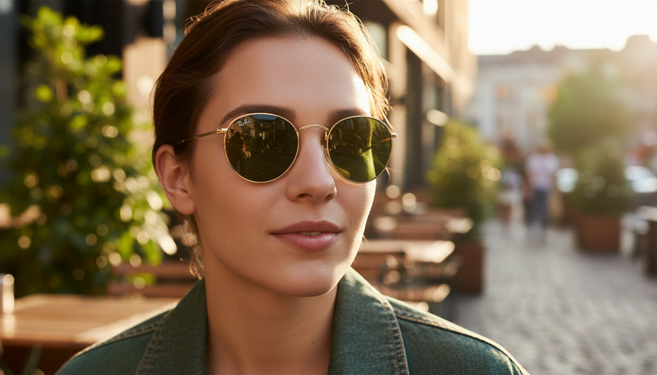 Widok z przodu Ray-Ban ROUND METAL (RB3447 - 001)