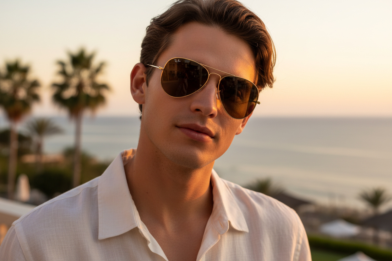 Widok z przodu Ray-Ban AVIATOR LARGE METAL (RB3025 - 001/33)