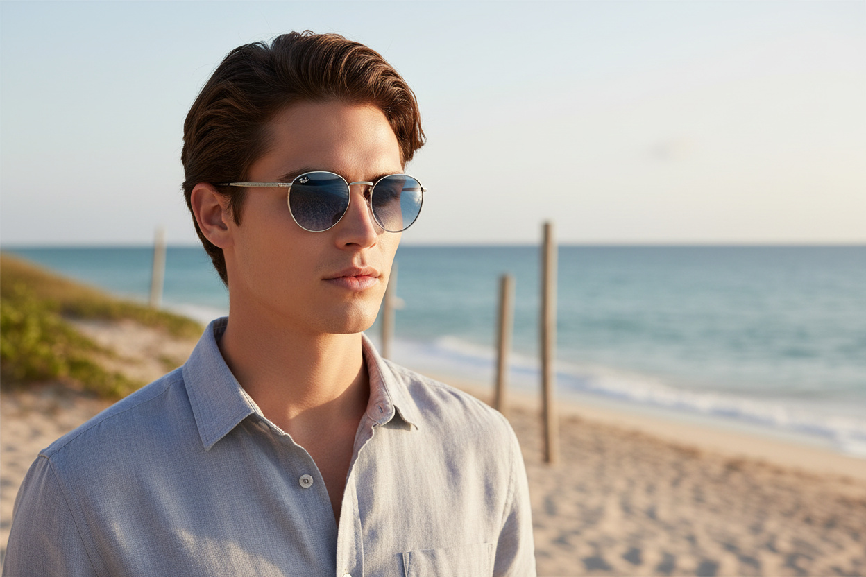 Widok z przodu Ray-Ban NEW ROUND (RB3637 - 003/3F)