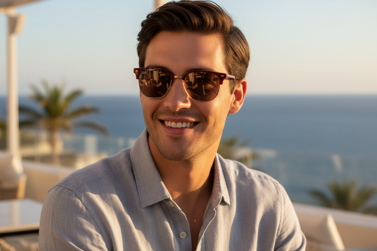 Widok z przodu Ray-Ban NEW CLUBMASTER (RB4416 - 6654G9)