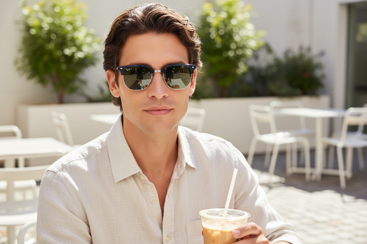 Widok z przodu Ray-Ban NEW CLUBMASTER (RB4416 - 6656G6)
