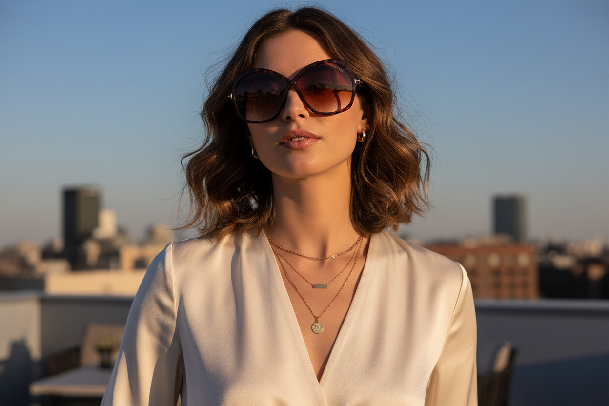 Widok z przodu Tom Ford ROSEMIN (FT1013 - 52F)