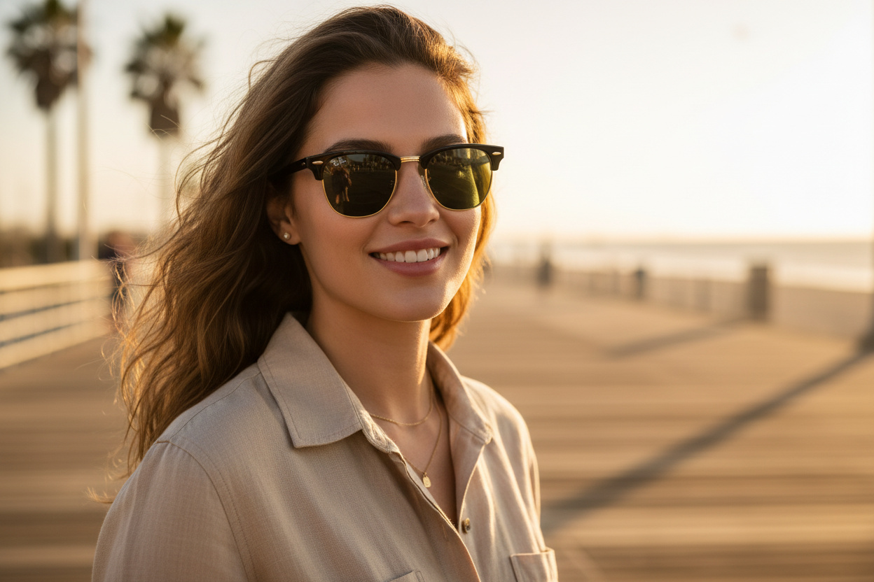Widok z przodu Ray-Ban CLUBMASTER (RB3016 - W0365)