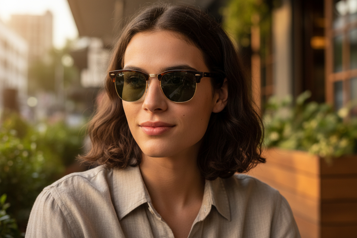 Widok z przodu Ray-Ban CLUBMASTER (RB3016 - W0366)