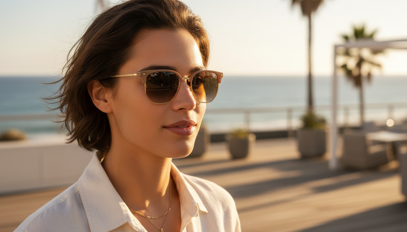 Widok z przodu Ray-Ban NEW CLUBMASTER (RB4416 - 672151)