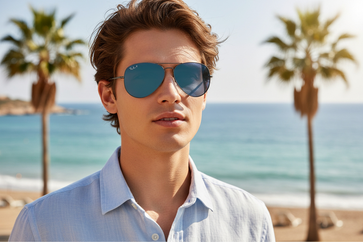 Widok z przodu Ray-Ban AVIATOR TITANIUM (RB8089 - 165/S2)