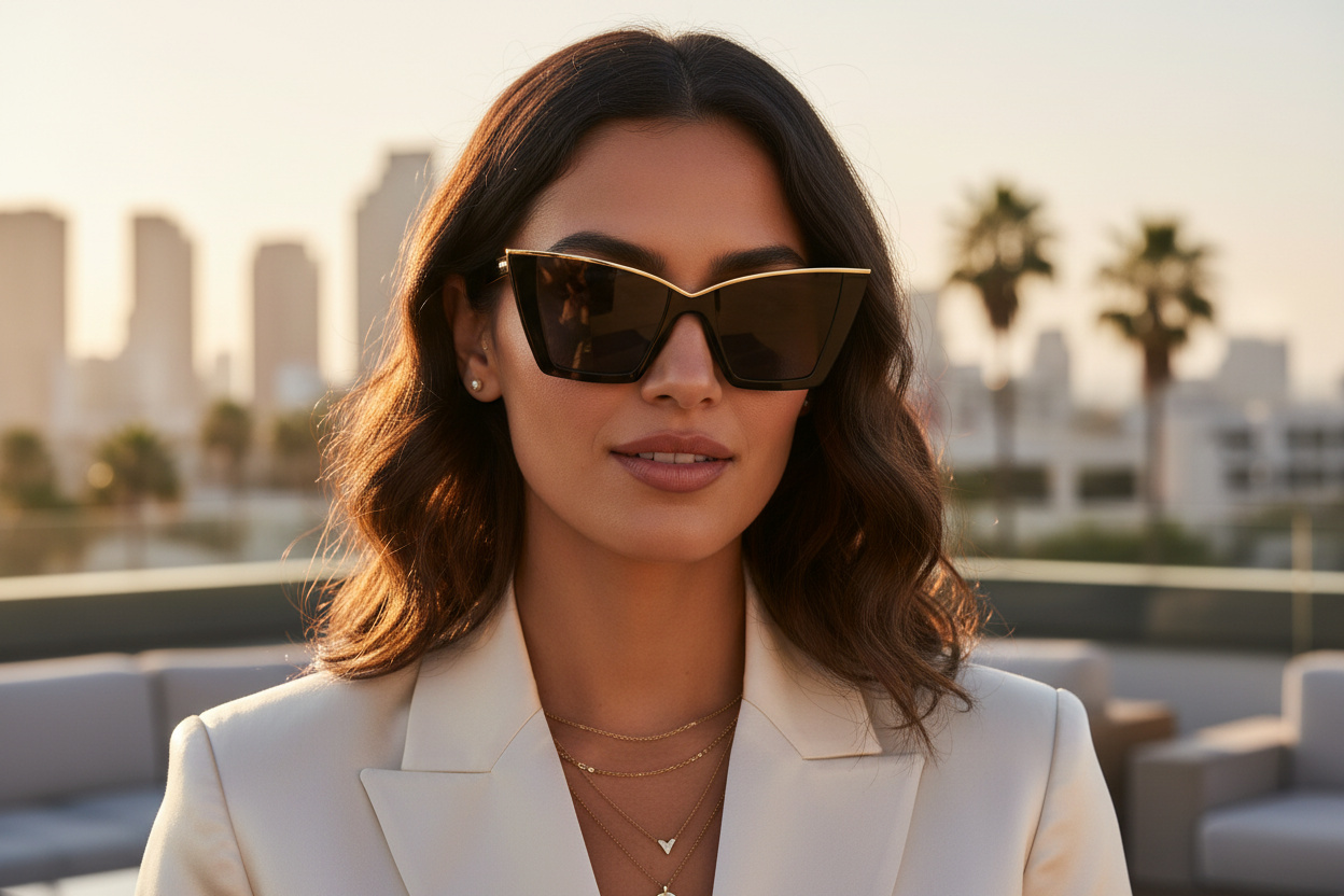 Widok z przodu Saint Laurent SL 570 (001)