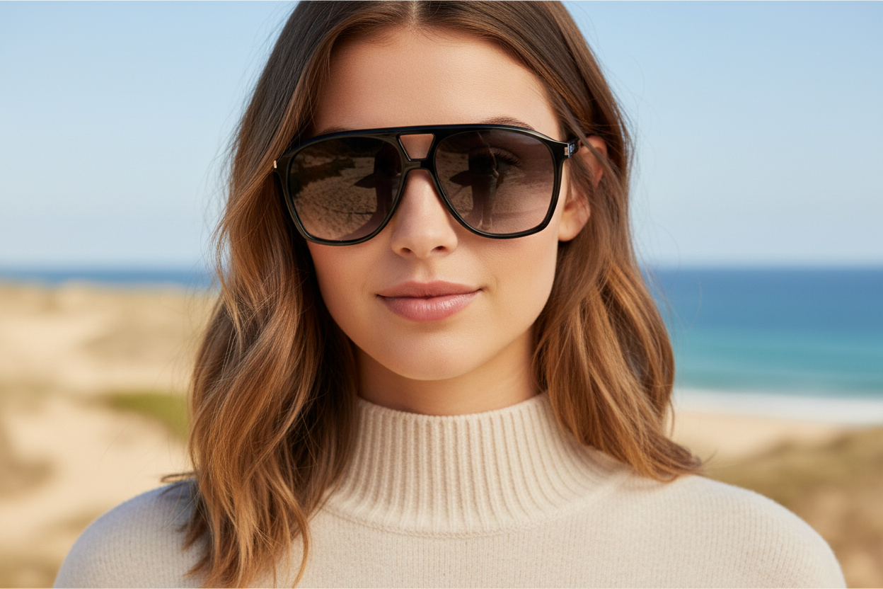 Widok z przodu Saint Laurent SL 596 DUNE (006)