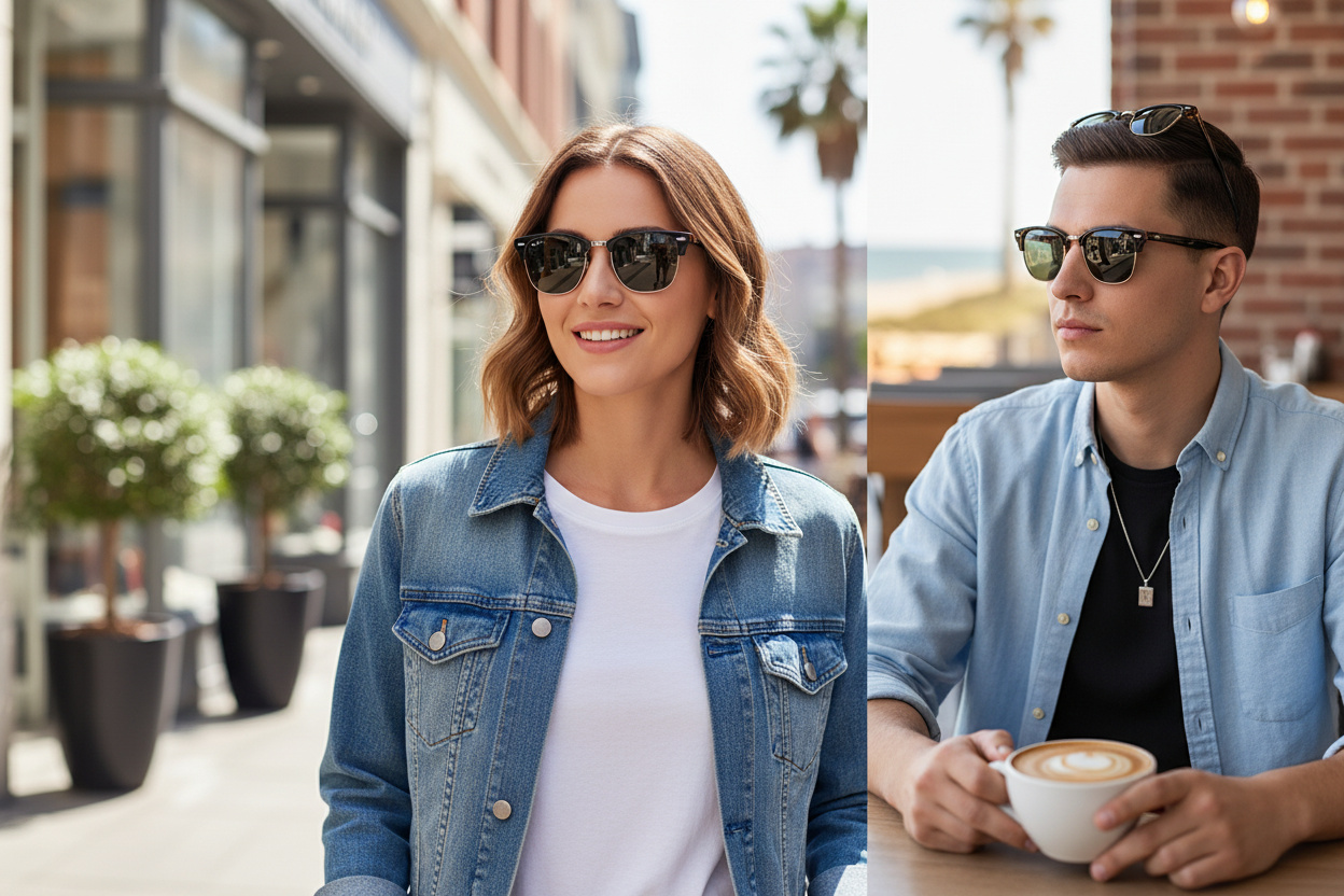 Widok z przodu Ray-Ban CLUBMASTER (RB3016 - 1278B1)