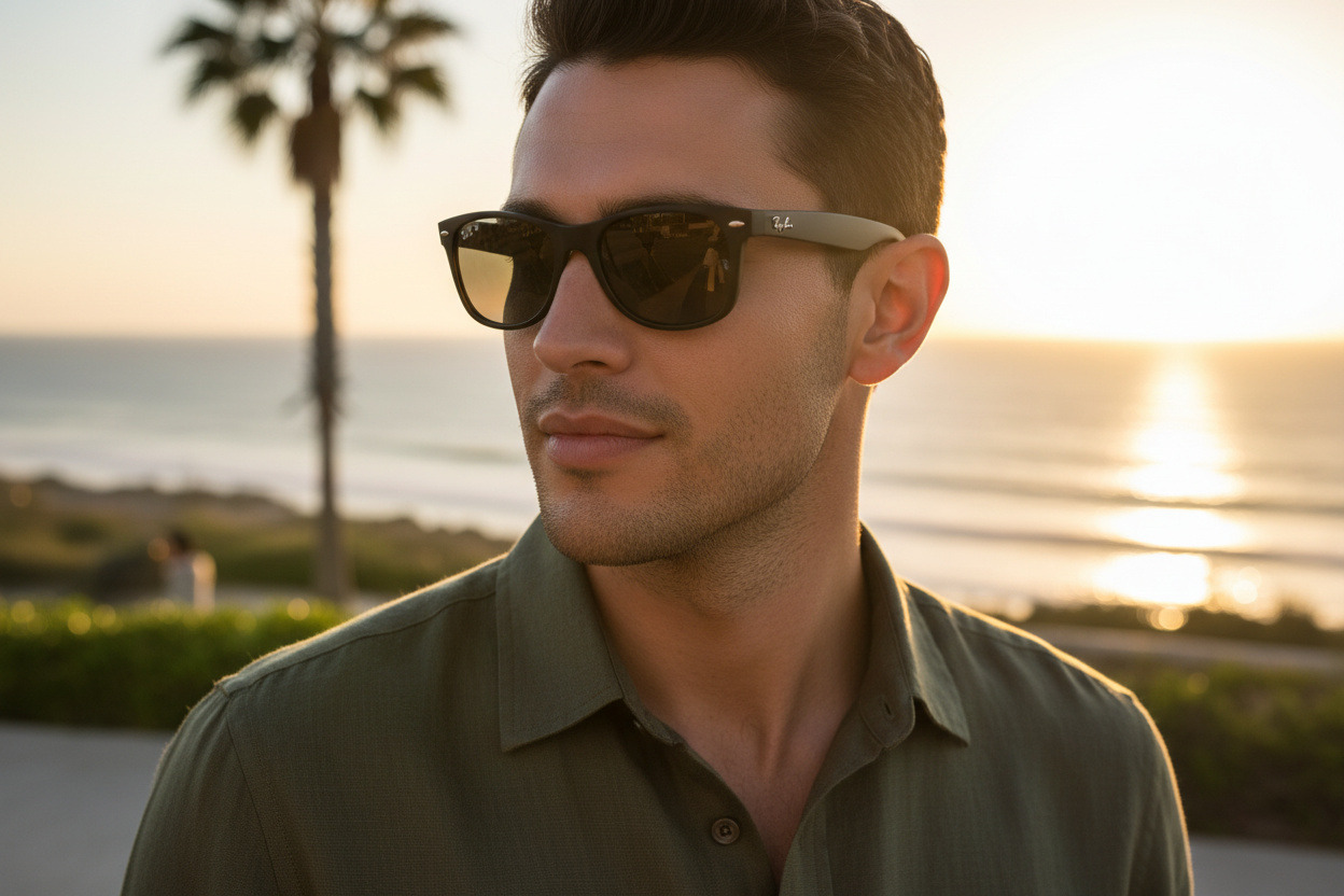 Widok z przodu Ray-Ban NEW WAYFARER (RB2132 - 601S78)