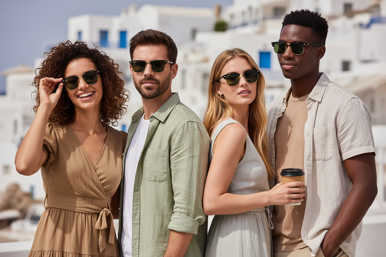Widok z przodu Ray-Ban CLUBMASTER (RB3016 - W0365)