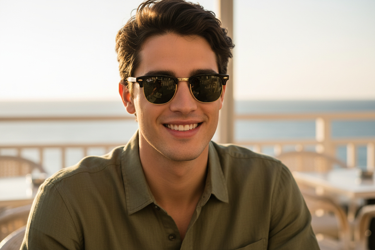 Widok z przodu Ray-Ban CLUBMASTER FOLDING (RB2176 - 901)