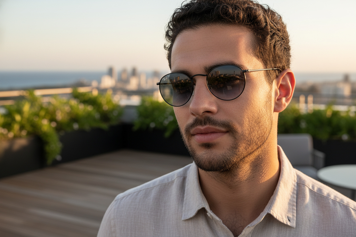 Widok z przodu Ray-Ban ROUND METAL (RB3447 - 006/3F)