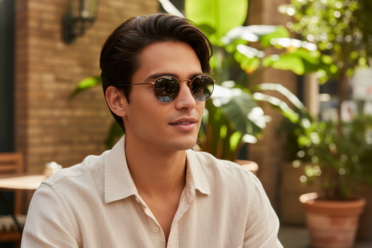 Widok z przodu Ray-Ban ROUND METAL (RB3447 - 900396)