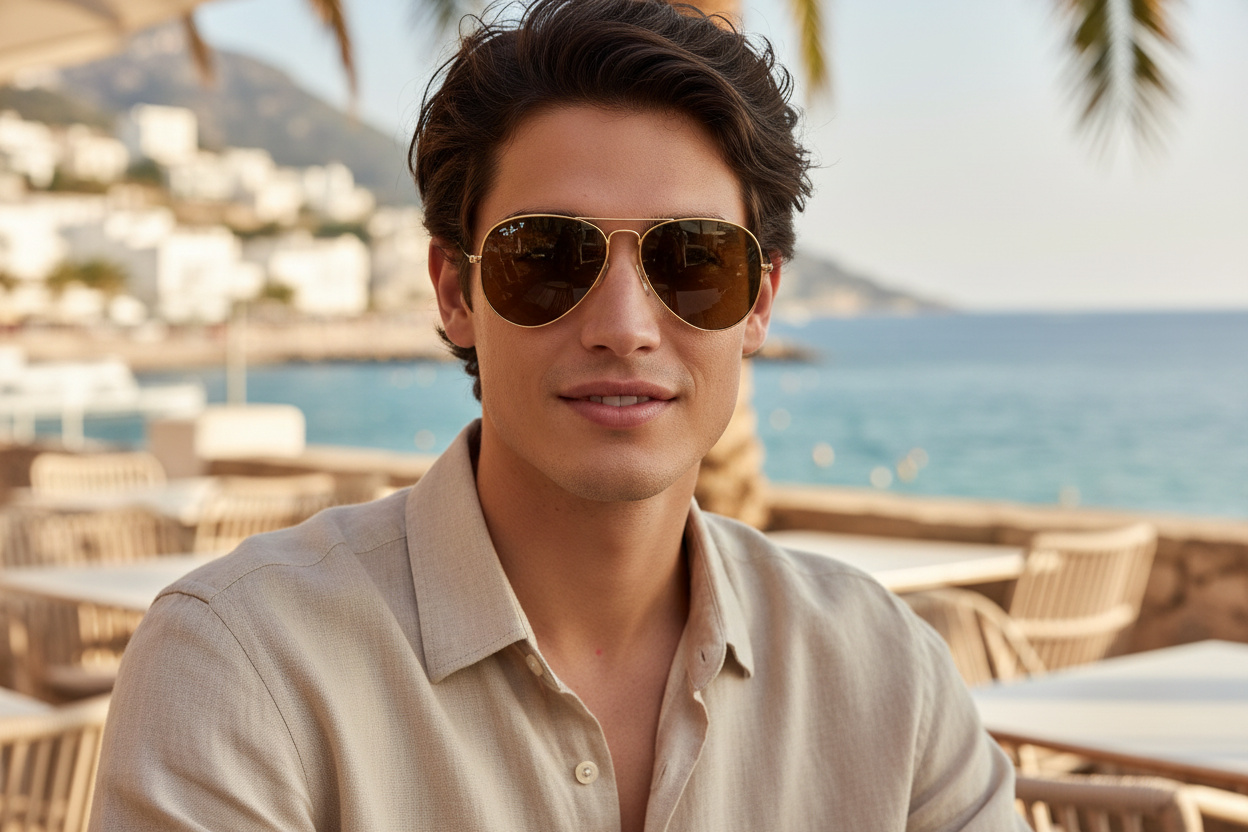 Widok z przodu Ray-Ban AVIATOR LARGE METAL (RB3025 - 001/57)