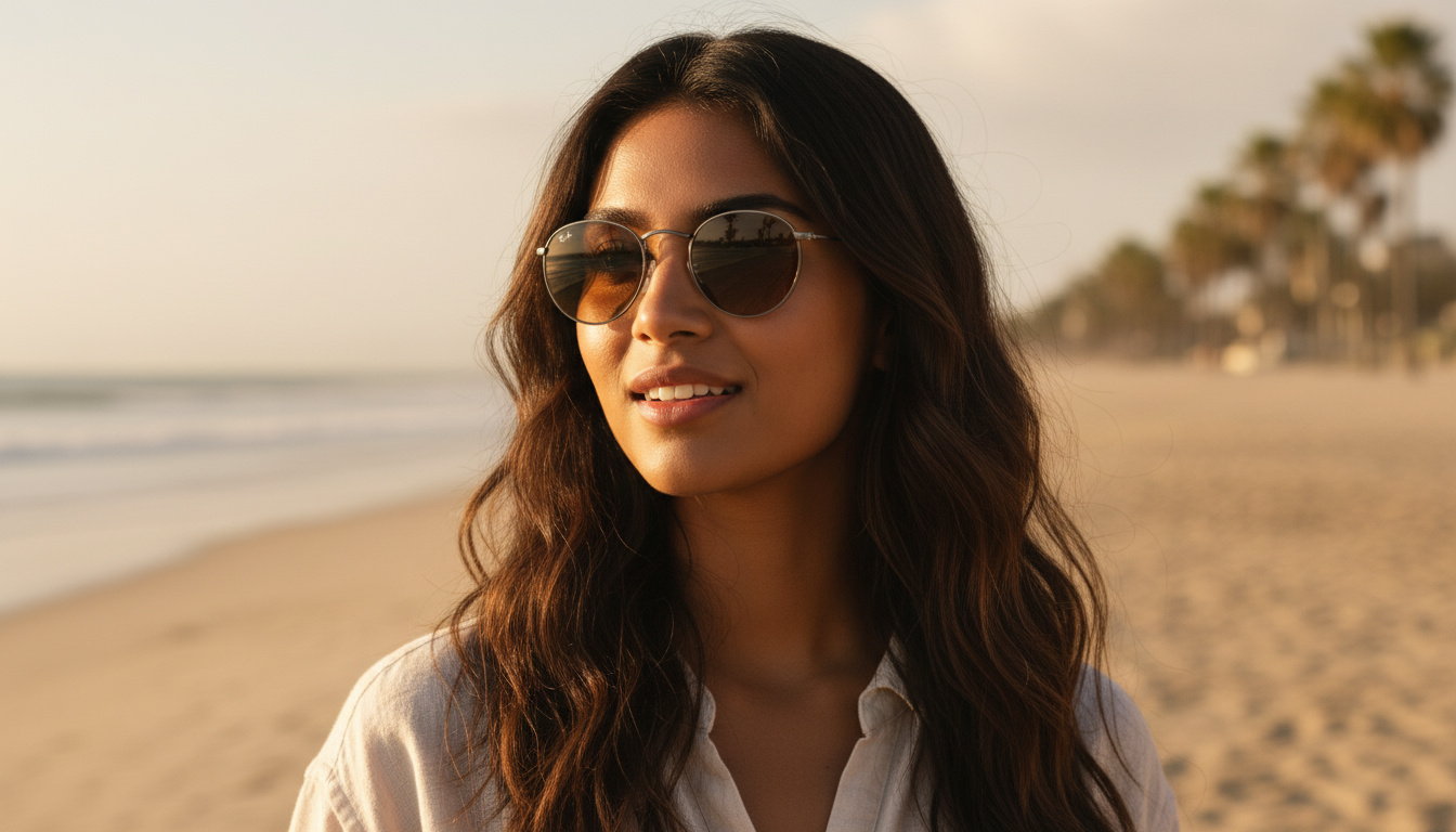 Widok z przodu Ray-Ban ROUND METAL (RB3447N - 004/51)