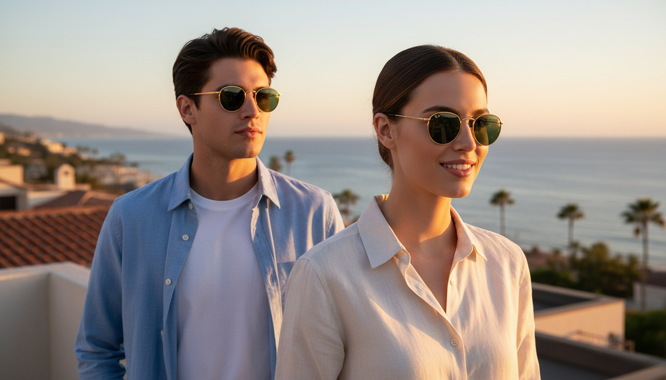 Widok z przodu Ray-Ban ROUND METAL (RB3447N - 001)