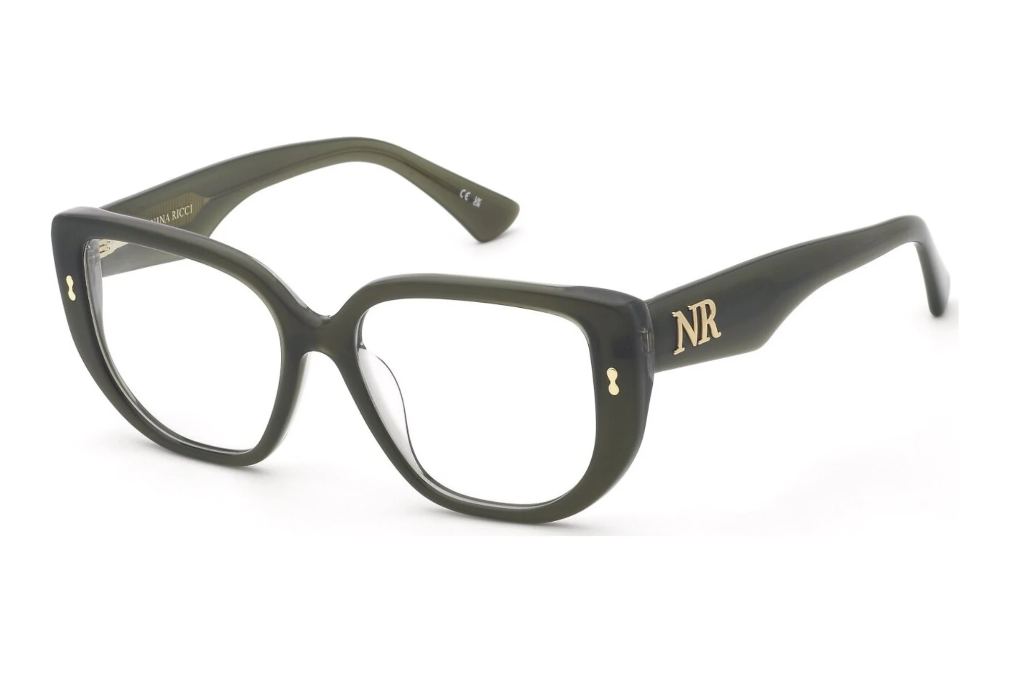 Nina Ricci   VNR465 0ACT GREEN KAKI TOP+CRYSTAL