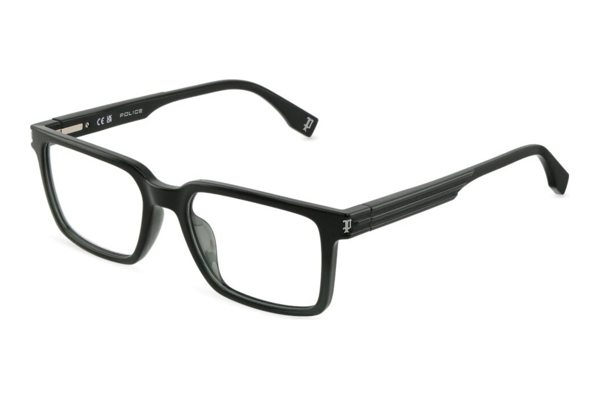 Police   VPLU53 06QD SHINY TRANSP.GREEN W/GRAD. FULL GREEN