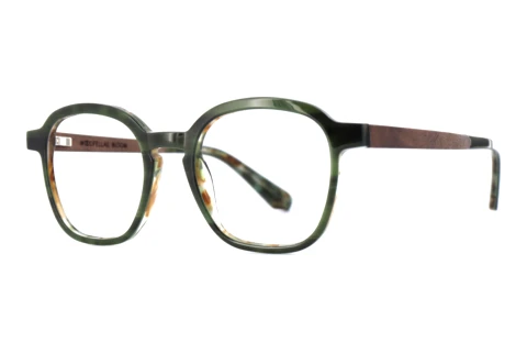 Okulary korekcyjne Wood Fellas BLOOM (11084 curled/green)