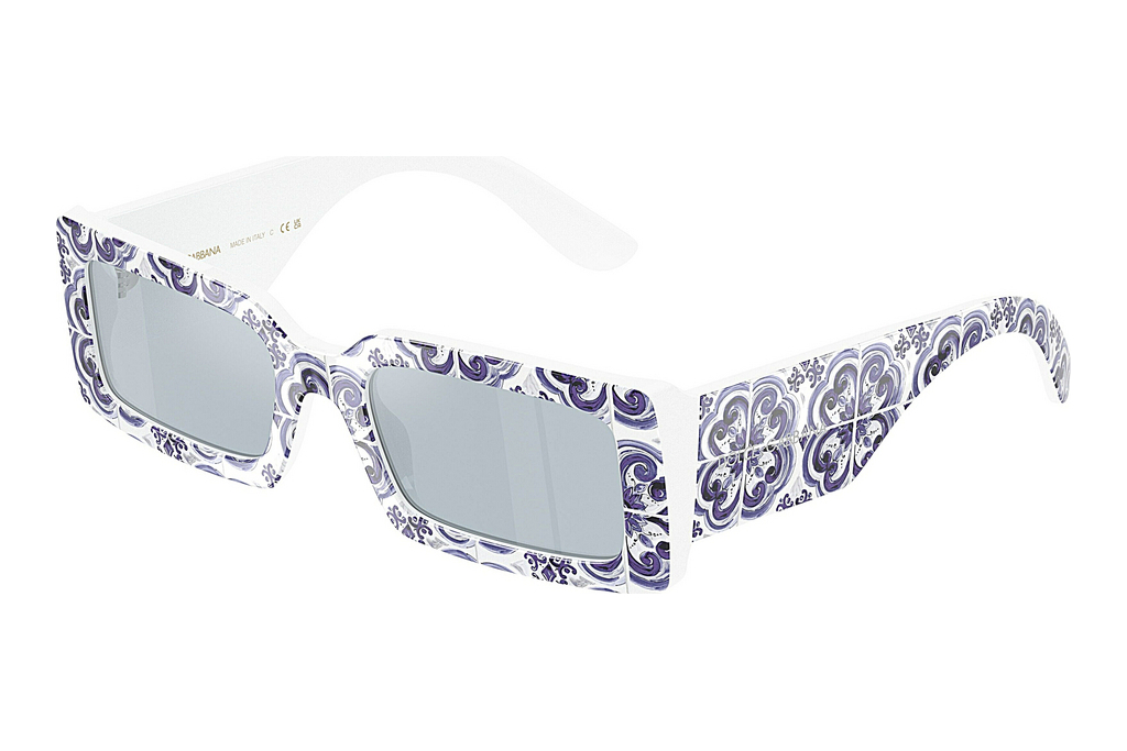 Dolce & Gabbana   DG4416 345155 Light Blue Mirror SilverBlue Maiolica On White