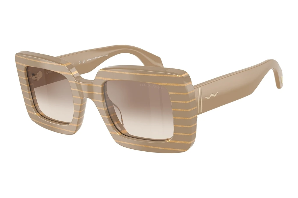 Giorgio Armani   AR8241U 631094 Gradient Brown Mirror SilverStriped Beige/Gold Block