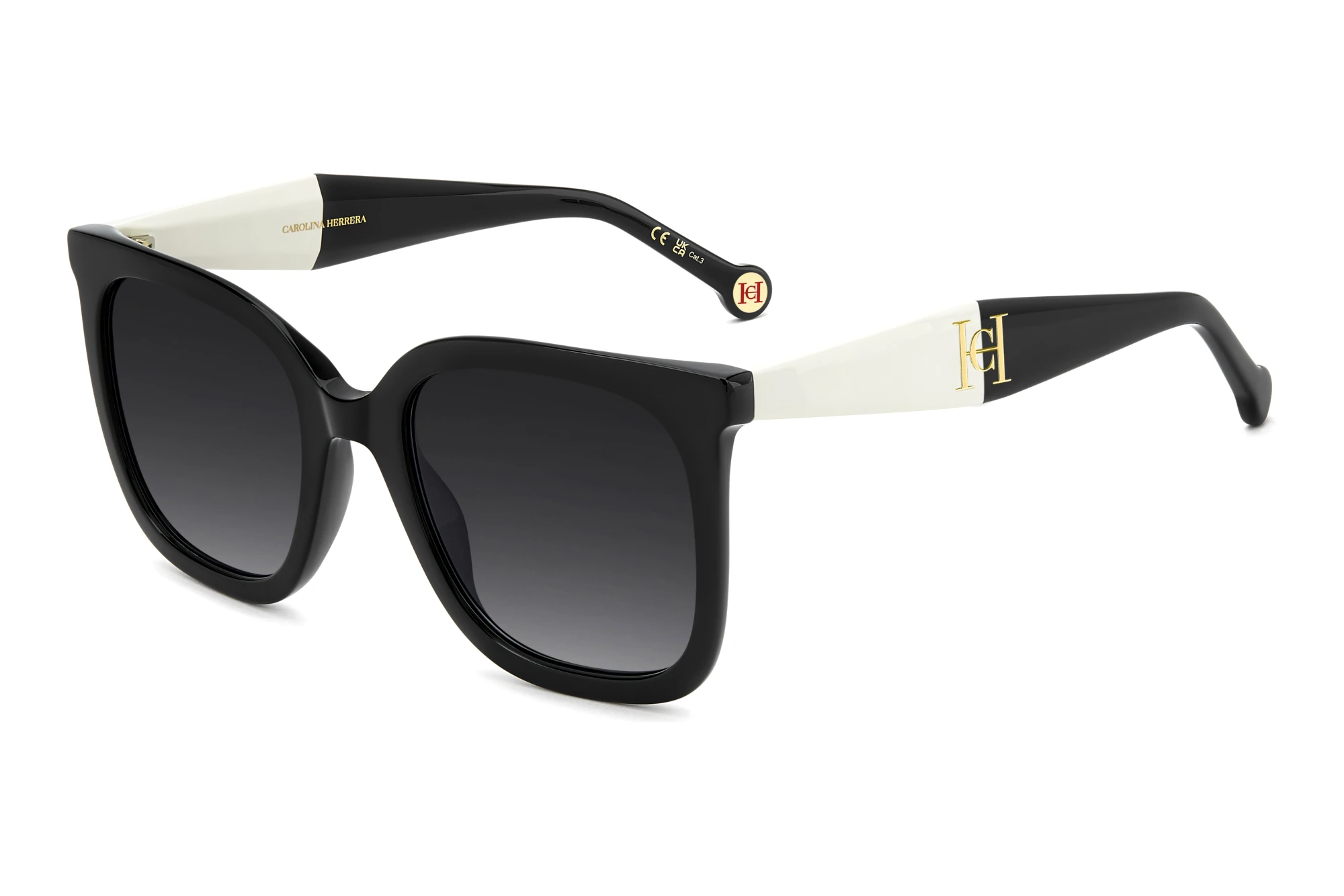 Carolina Herrera   HER 0375/G/S 80S/9O DARK GREY SHADEDBLACK WHITE