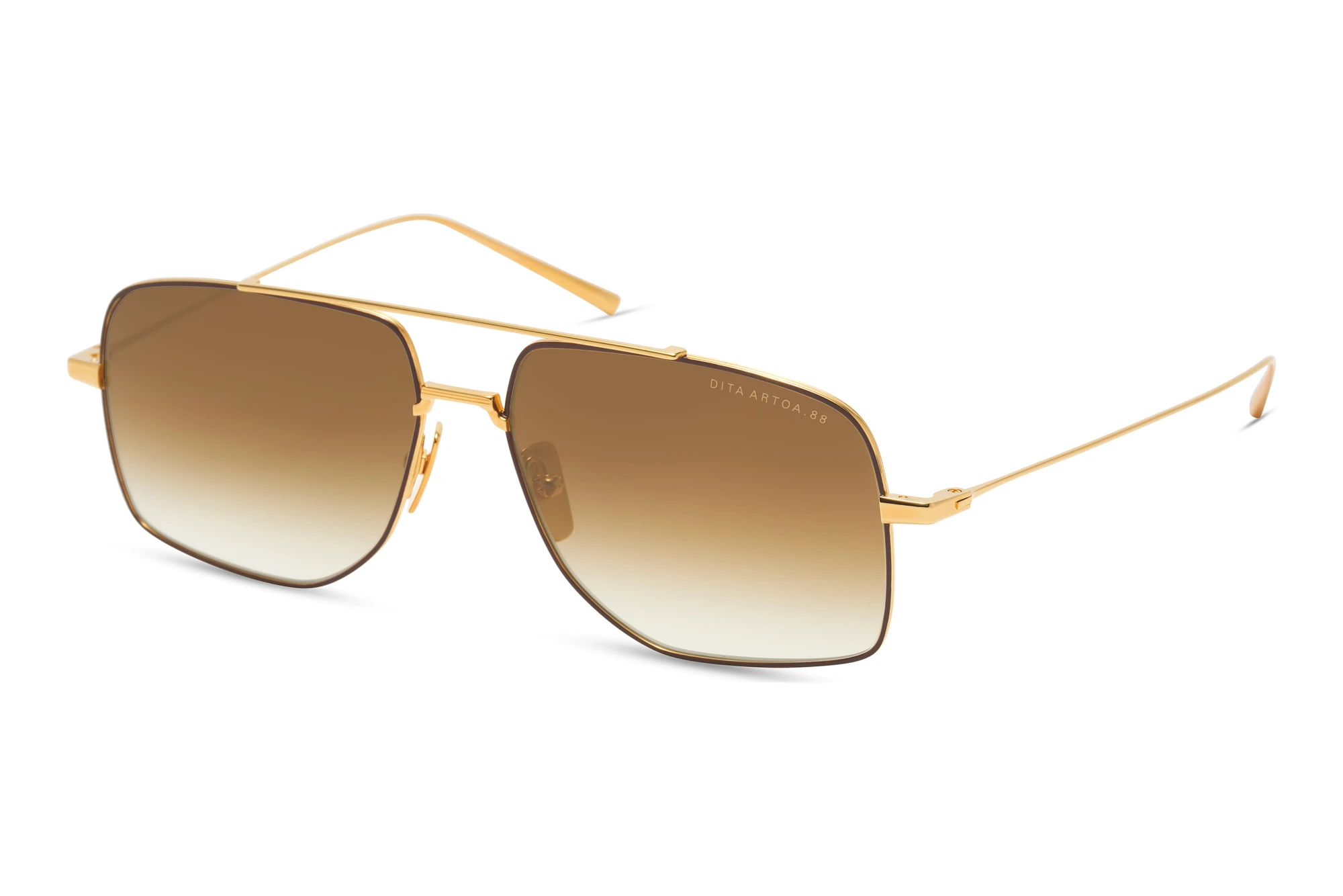 DITA   DTS-190 01A DARK BROWN TO CLEAR GRADIENTYELLOW GOLD - CAPPUCCINO