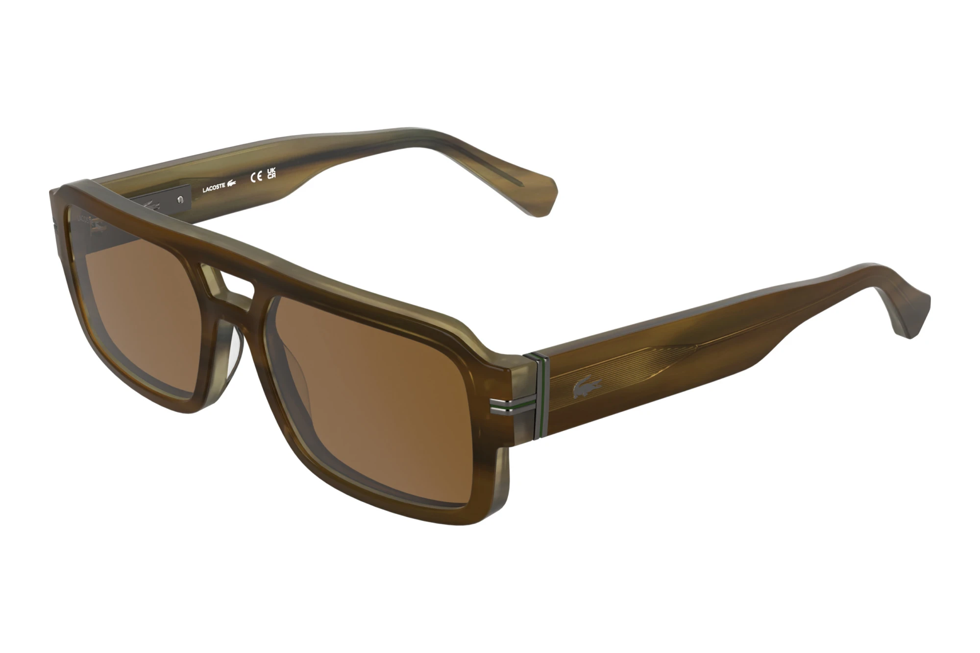 Lacoste   L6102S 210 _L6102SSTRIPED BROWN