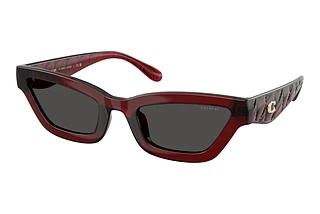 Coach HC8420U 587487 Grey SolidTransparent Deep Red