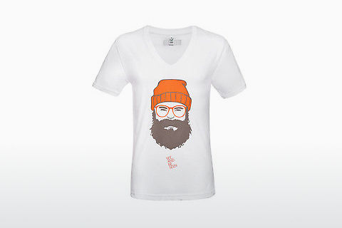  Edel-Optics T-Shirt SABS #MAN (V-Neck) weiß